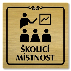 Školicí místnost, 100x100mm, zlatá, Texas